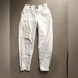 H&M White Paperbag Waist Jeans